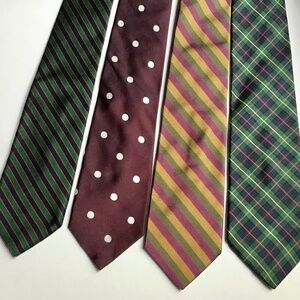 4 Lands end classy all silk ties made in USA 🇺🇸